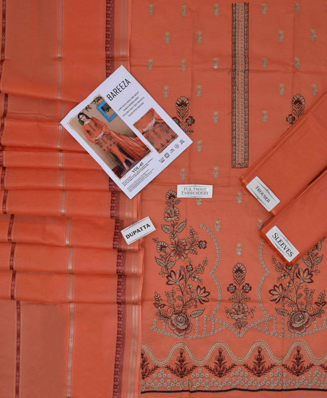Bareeze Lawn Bana Dora Unstitched 3-Piece Suit Vol-45 | Fancy Self Dupatta
