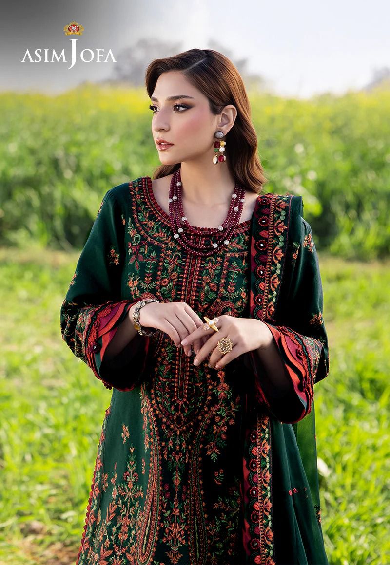 Asim Jofa 4006 Luxury Unstitched Lawn 3-Piece | Heavy Thread Embroidery & Bamber Chiffon Dupatta