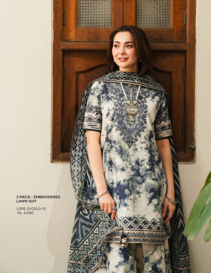 SAPPHIRE Printed Lawn Collection – Embroidered 3PC Suit with Chiffon Dupatta